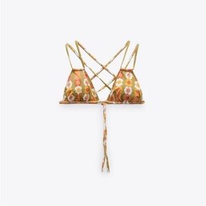 Zara flower printer bikini top